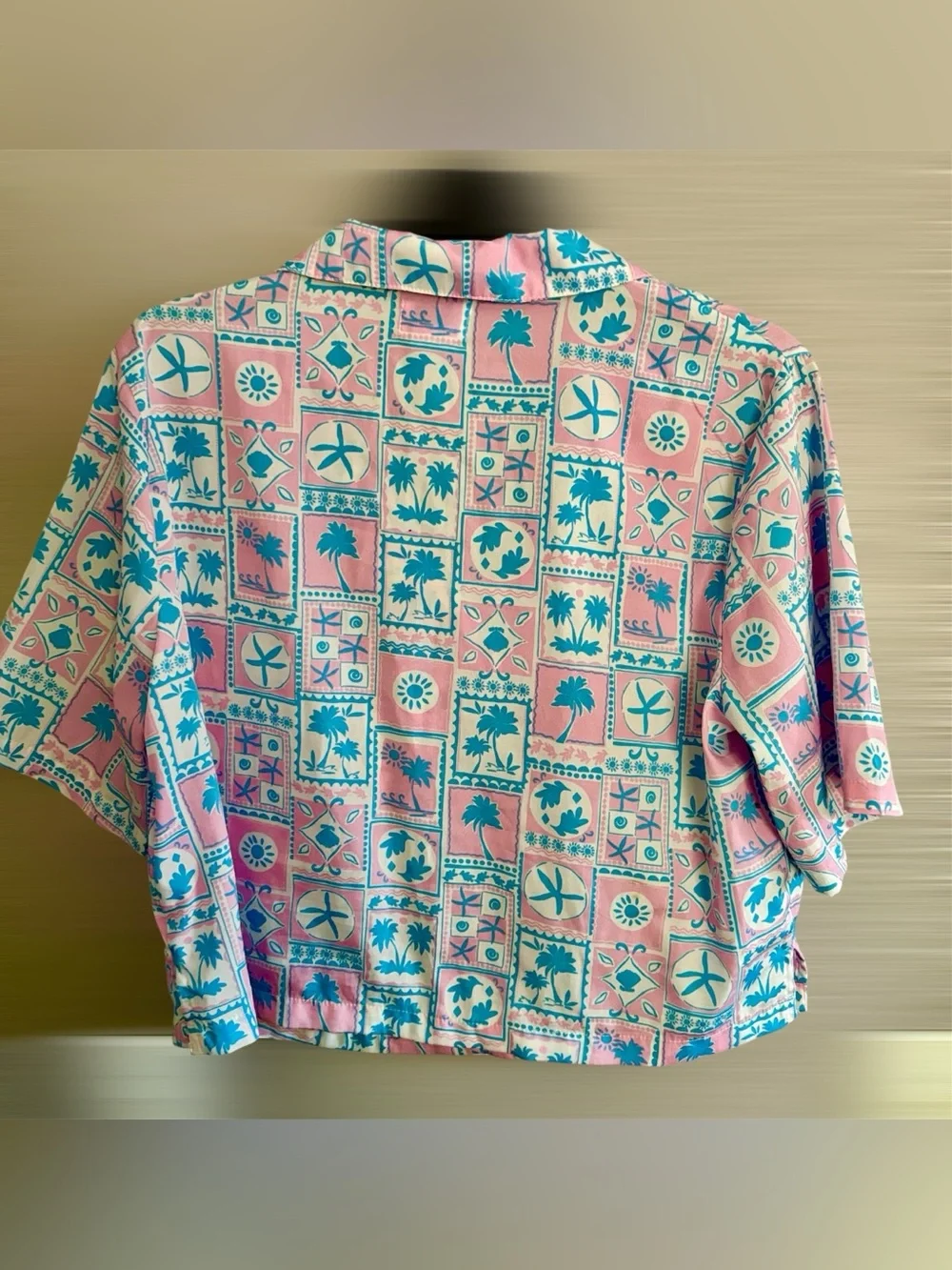 Sigrid Olsen Pink and Teal Tropical Patchwork Pajama Shorts Set Medium